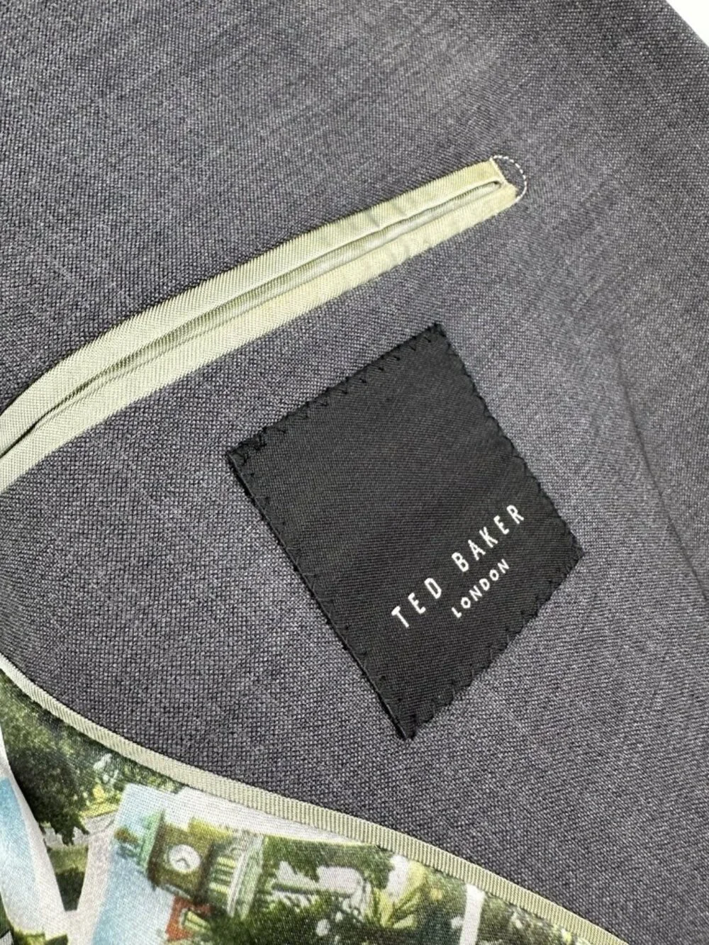 Ted Baker Mens Blazer Gray 40S 100% Wool Modern Sports Coat Blazer Suit Jacket